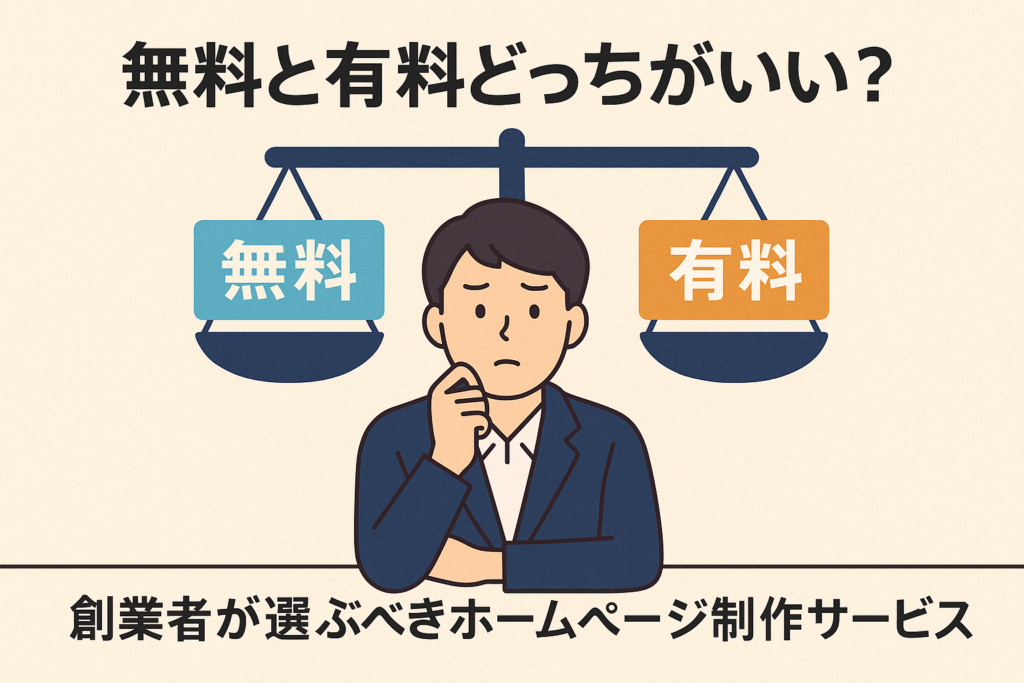 無料と有料どっちがいい？創業者が選ぶべきホームページ制作サービス