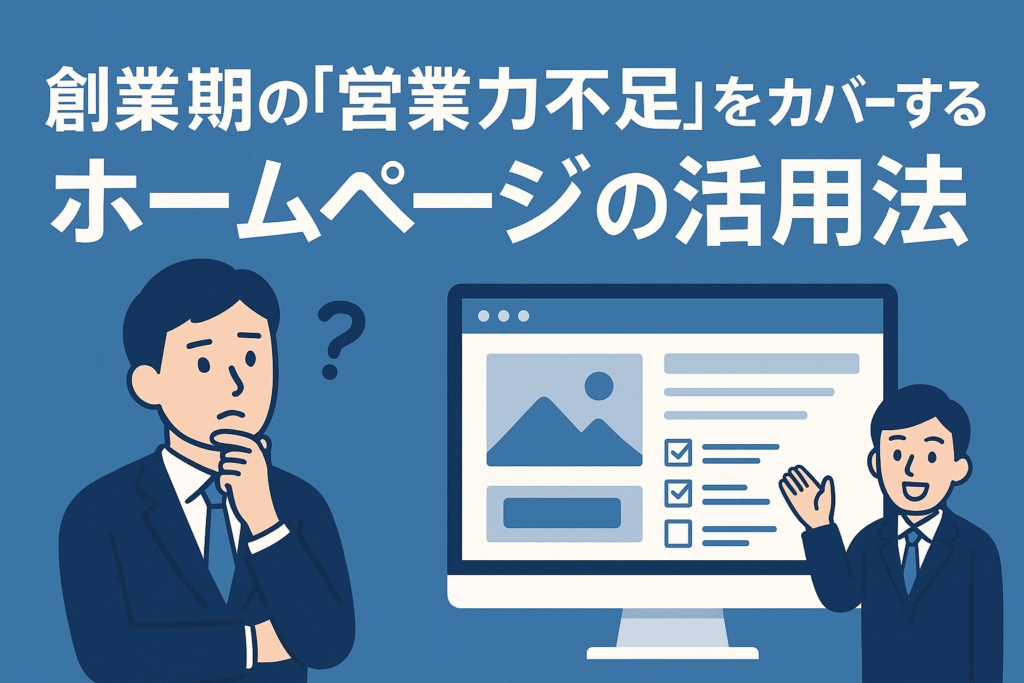 創業期の「営業力不足」をカバーするホームページの活用法